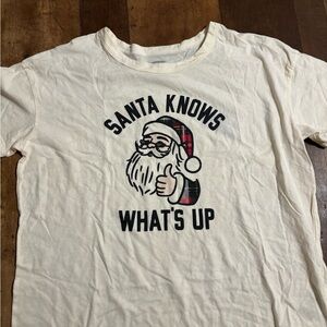 Old Navy Cream Santa Graphic Tee